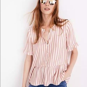 Madewell Striped Top (Studio Ruffle Hem Top)